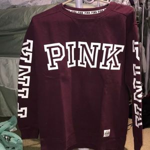 PINK maroon crew neck